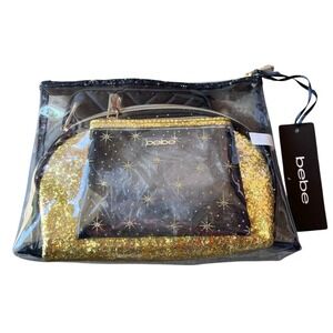 Bebe 4 Piece Multipack Cosmetic Travel Purse‎ Kit Set NEW